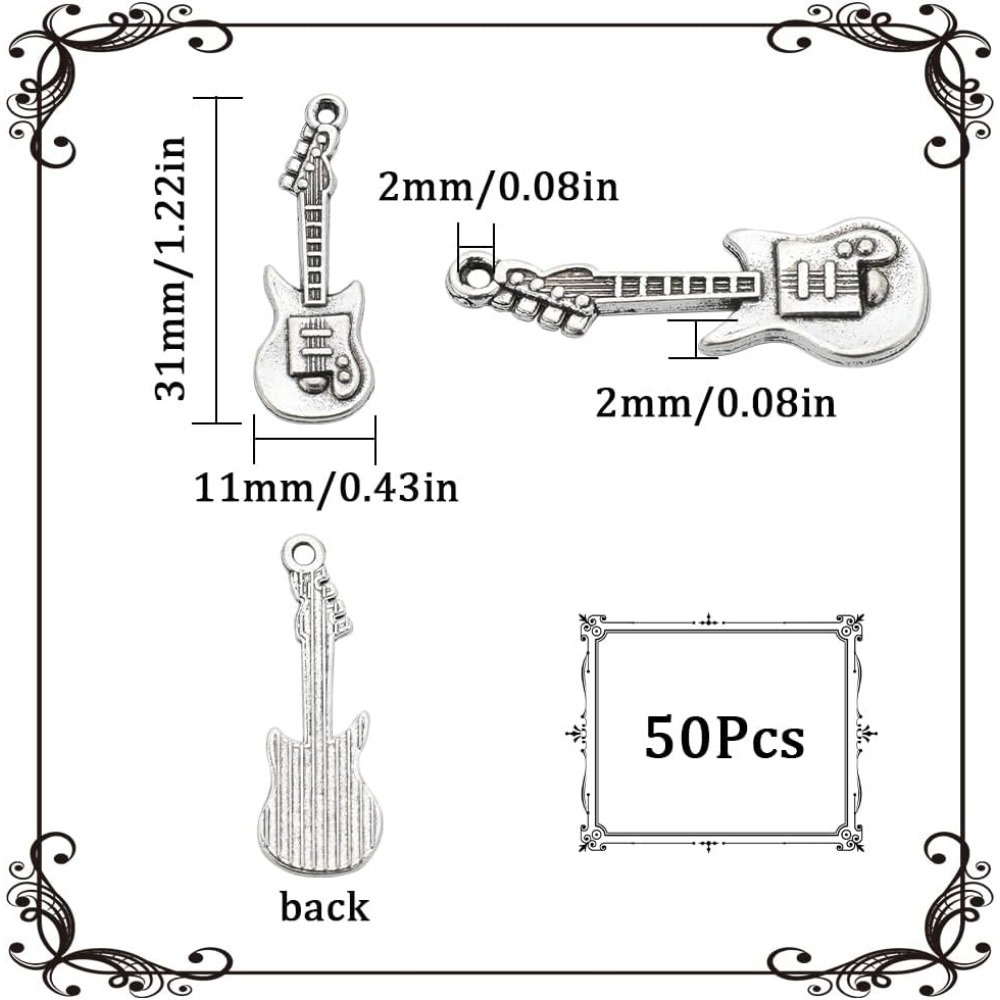 1 caja de 50 Uds. De dijes de  - Musical Instrument Box reseña y precio